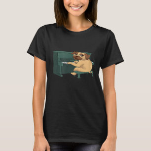 Funny Mops spielt Piano T Shirt