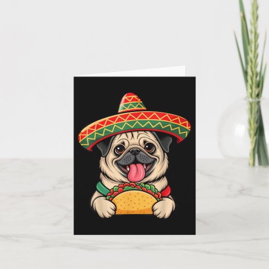 Funny Mops Taco Mops Funny Dog Lover Cinco De Mayo Karte (Vorderseite)