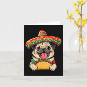Funny Mops Taco Mops Funny Dog Lover Cinco De Mayo Karte (Gelbe Blume)