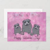 Funny Mops Valentine Postkarte (Vorne/Hinten)