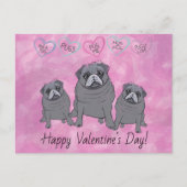 Funny Mops Valentine Postkarte (Vorderseite)