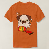 Funny Mops verschüttete heiße Sauce T-Shirt (Design vorne)