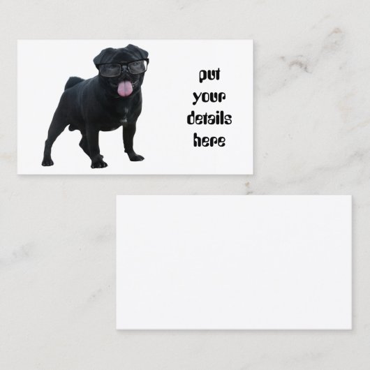 Funny Mops Visitenkarte (Vorne/Hinten)