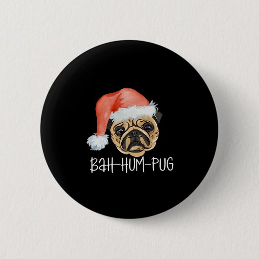 Funny Mops Weihnachts-Hund Mama Vater Pajamas Over Button (Vorderseite)