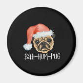 Funny Mops Weihnachts-Hund Mama Vater Pajamas Over Magnet (Vorne)