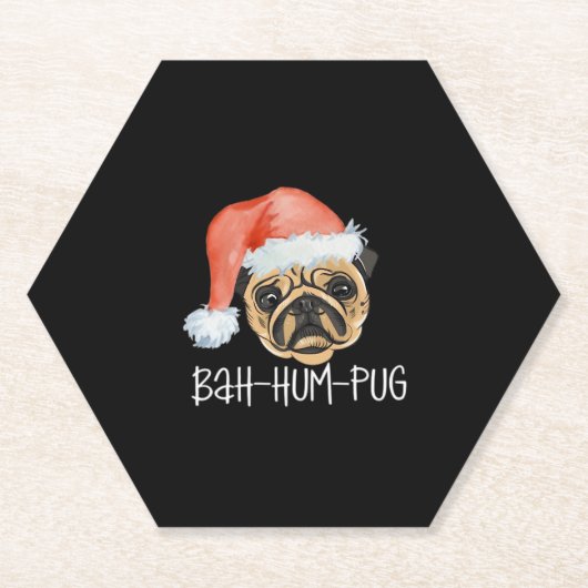 Funny Mops Weihnachts-Hund Mama Vater Pajamas Over Untersetzer (Vorderseite)