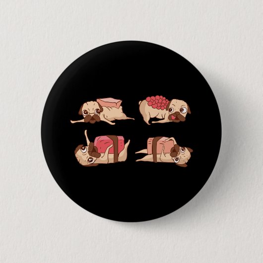 Funny Möpse Feinschmecker Design Button (Vorderseite)