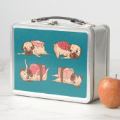 Funny Möpse Feinschmecker Design Metall Brotdose (Beispiel)