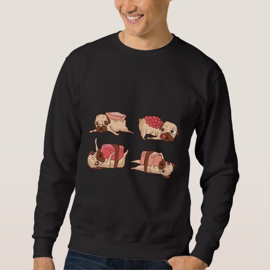 Funny Möpse Feinschmecker Design Sweatshirt (Vorderseite)