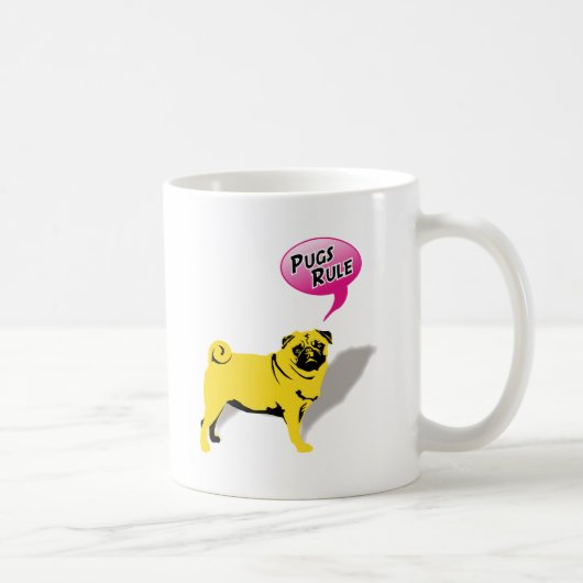 Funny Möpsen Rule Gips Kaffeetasse (Rechts)