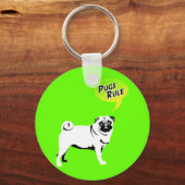 Funny Möpsen Rule Gips Schlüsselanhänger (Vorderseite)