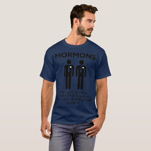 Funny Mormon Missionar Secretive LDS T-Shirt (Vorne ganz)