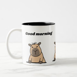 Funny Morning Capybara Tasse   Niedlicher Schläfri