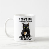 Funny Morning Cat Sprichwort Kaffeetasse (Links)