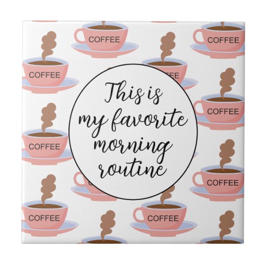 Funny Morning Coffee Fliese (Vorderseite)