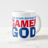 Funny Morning Coffee Gamer Bow Spaß Meme Jumbo-Tasse (Vorderseite Rechts)