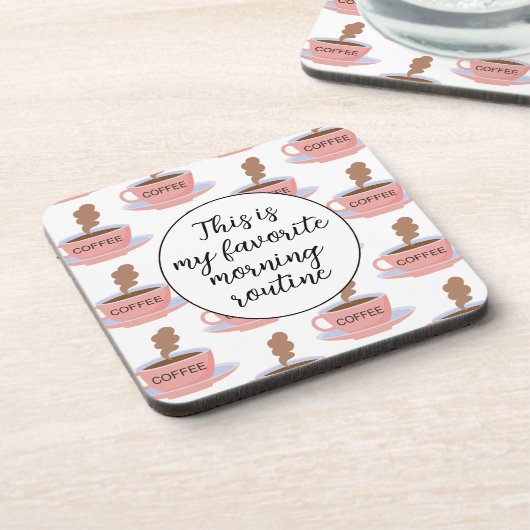 Funny Morning Coffee Getränkeuntersetzer (Linke Seite)