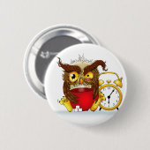 Funny Morning Cranking Owl Button (Vorne & Hinten)