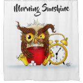 Funny Morning Cranking Owl Duschvorhang (Vorderseite)