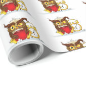 Funny Morning Cranking Owl Geschenkpapier (Rolleneckpunkt)