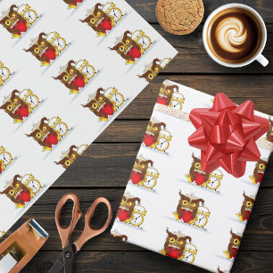 Funny Morning Cranking Owl Geschenkpapier