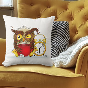 Funny Morning Cranking Owl Kissen