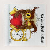 Funny Morning Cranking Owl Puzzle (Horizontal)