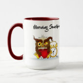 Funny Morning Cranking Owl Tasse (Links)