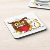 Funny Morning Cranking Owl Untersetzer (Linke Seite)