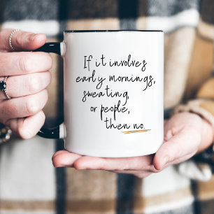 Funny Morning Minimalistische Skripttypografie Zweifarbige Tasse