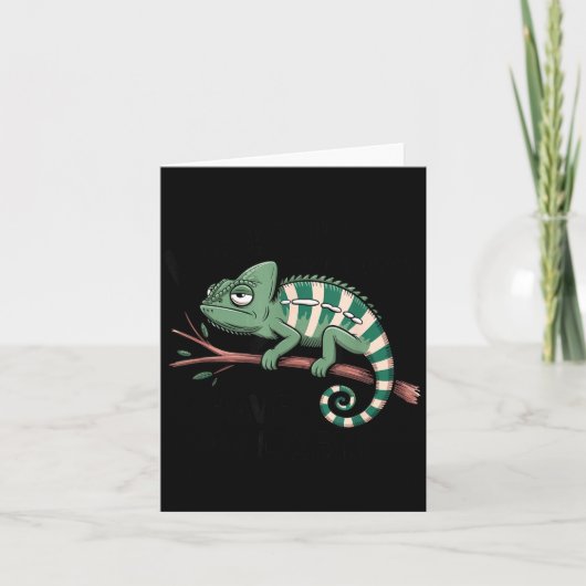 Funny Morning Person Coffee Lover Chameleon  Karte (Vorderseite)
