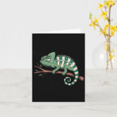 Funny Morning Person Coffee Lover Chameleon  Karte (Gelbe Blume)