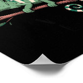 Funny Morning Person Coffee Lover Chameleon  Poster (Ecke)