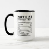 Funny Mortician Nutrition Fakten Mitarbeiter Tasse (Links)