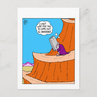 Funny Moses Ten Commandments Postcard Postkarte