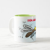 Funny Moskito Cartoon Zweifarbige Tasse (Vorderseite Links)