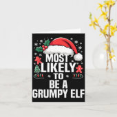 Funny Most Likely To Christmas Family Pajama Match Karte (Gelbe Blume)