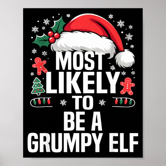 Funny Most Likely To Christmas Family Pajama Match Poster (Vorne)