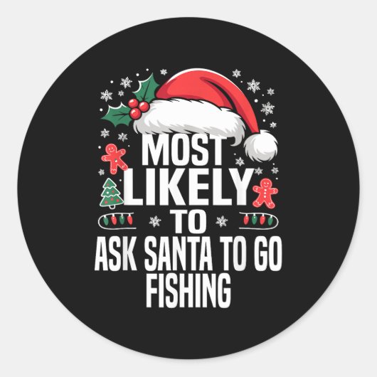 Funny Most Likely To Christmas Family Pajama Match Runder Aufkleber (Vorderseite)