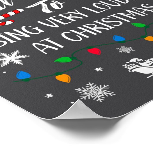 Funny Most Likely To Christmas Singing Long Sleeve Poster (Ecke)