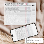 Funny Most Likely To Couples Baby Shower Game Card Einladung