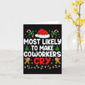 Funny Most Likely To Make Coworker Cry Matching Of Karte (Gelbe Blume)