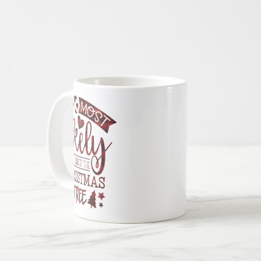 Funny Most Likely To Peek Under Christmas Tree Kaffeetasse (Vorderseite Links)