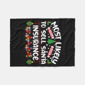 Funny Most Likely To Sell Santa Insurance  Fleecedecke (Vorderseite (Horizontal))