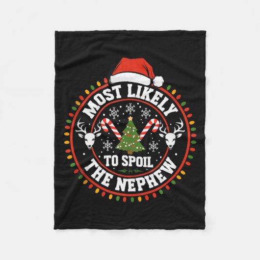 Funny Most Likely To Sil The Grandson Christmas Pa Fleecedecke (Vorderseite)