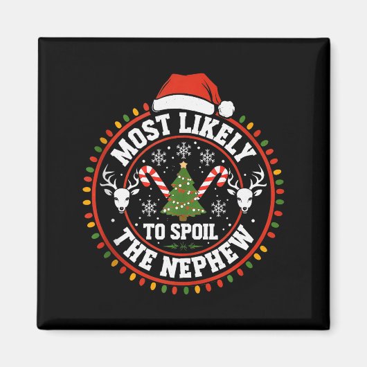 Funny Most Likely To Sil The Grandson Christmas Pa Magnet (Vorne)