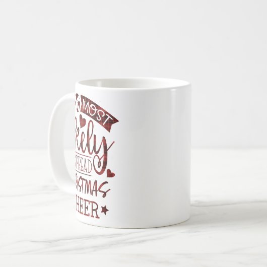 Funny Most Likely To Spread Christmas Cheer Plaid Kaffeetasse (Vorderseite Links)