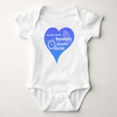 Funny most tepenpensive Alarm Uhr Blaues Herz Nied Baby Strampler (Vorderseite)