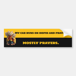 Funny Mostly Prayers Bumper Sticker - Monk Cat Car Autoaufkleber