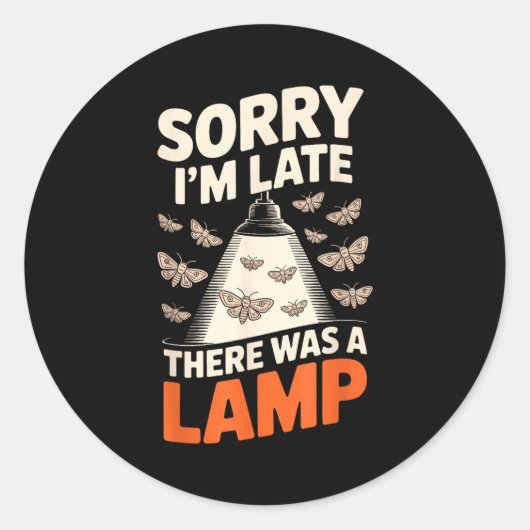 Funny Moth Collector Collecting Ledopterology Men Runder Aufkleber (Vorderseite)